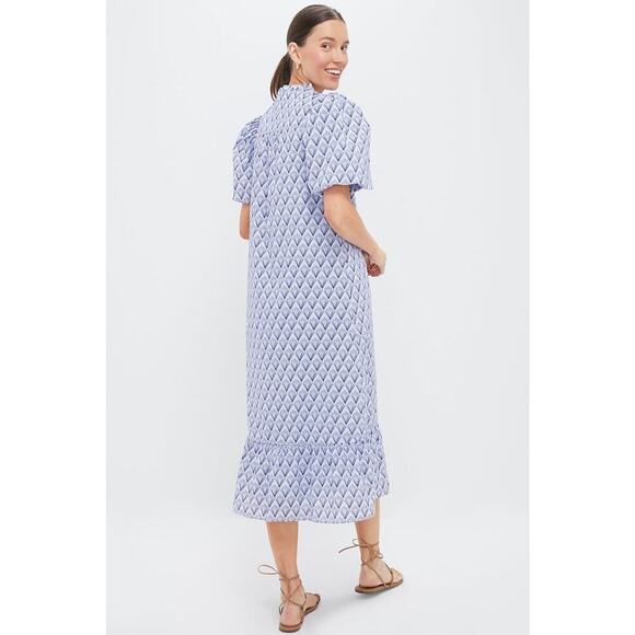 HYACINTH HOUSE Periwinkle Trellis Floral Mimi Midi Dress Size XXL NWT - Picture 2 of 8